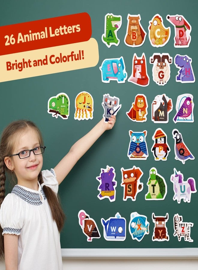 CZTCDP Magnetic Wooden Animal Alphabet Letters 26-Piece ABC Magnets for Preschool Learning Spelling Cute Fridge Toys for Toddlers 1-3 Learning Toys Gift for Birthday Christmas Children's Day - Image 2